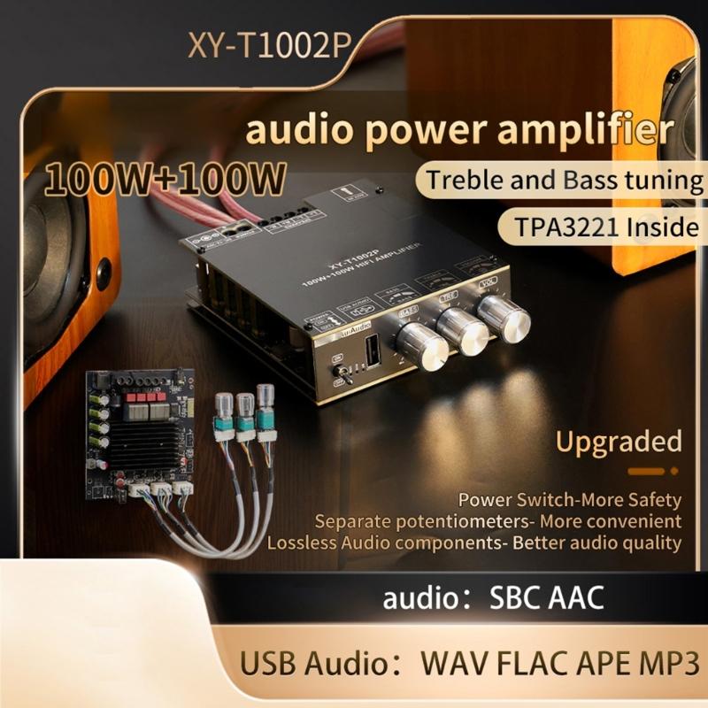 T1002P 100W x2 Digital Amplifier Board TPA3221 and 3116 Powerful Output And Bass Treble Adjustment For Home Theater
