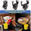 Adjustable 2-in-1 Car Cup Holder Multi-Function ABS Expandable Adapter Base Tray Beverage Bottle Organizer for Vehicle Interior