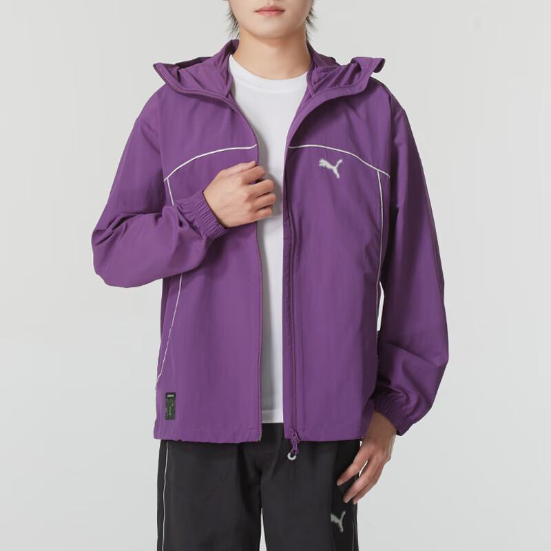 Puma Breathable Long Sleeve Running Training Jacket Men Jackets Purple 628484-89