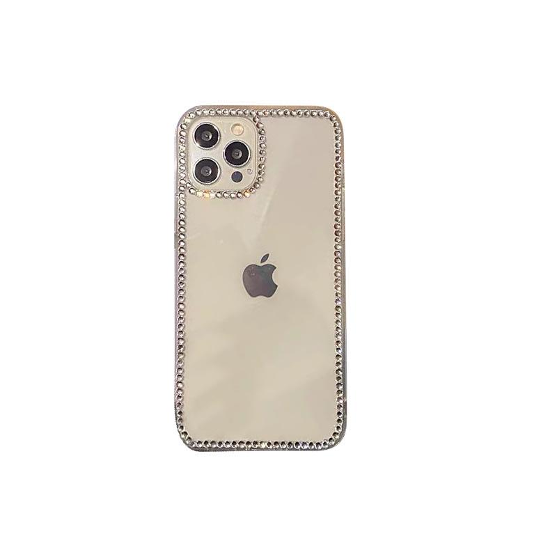 Rhinestone Transparent Mobile Phone Case for IPhone15promax Light Luxury for Apple 16pro Anti-fall Creative 14 Women's Model