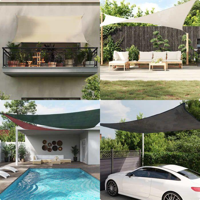 VidaXLVoile d'Ombrage PEHD Carré 2x2 m Anthracite Voile Parasol Pare-soleil 43011