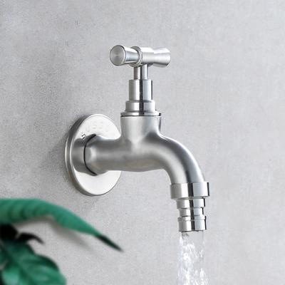 304 Stainless Steel Garden Faucet Wall Mounted Brushed Outdoor Bibcock Garden Wash Basin Mop Faucet Torneira Parede G1/2'