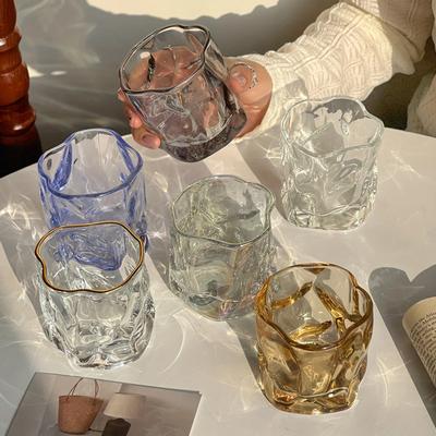 Jedinečný pohár na whisky Nepravidelný priehľadný sklenený pohár na víno Poháre na pitie do domácnosti Letný pohár na nápoje Kuchynské potreby