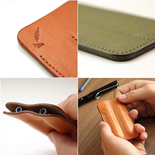 Wake Stationery Original Tochigi Leather Made In Japan Genuine Leather Fountain Pen Cartridge Case Long Type Only Red