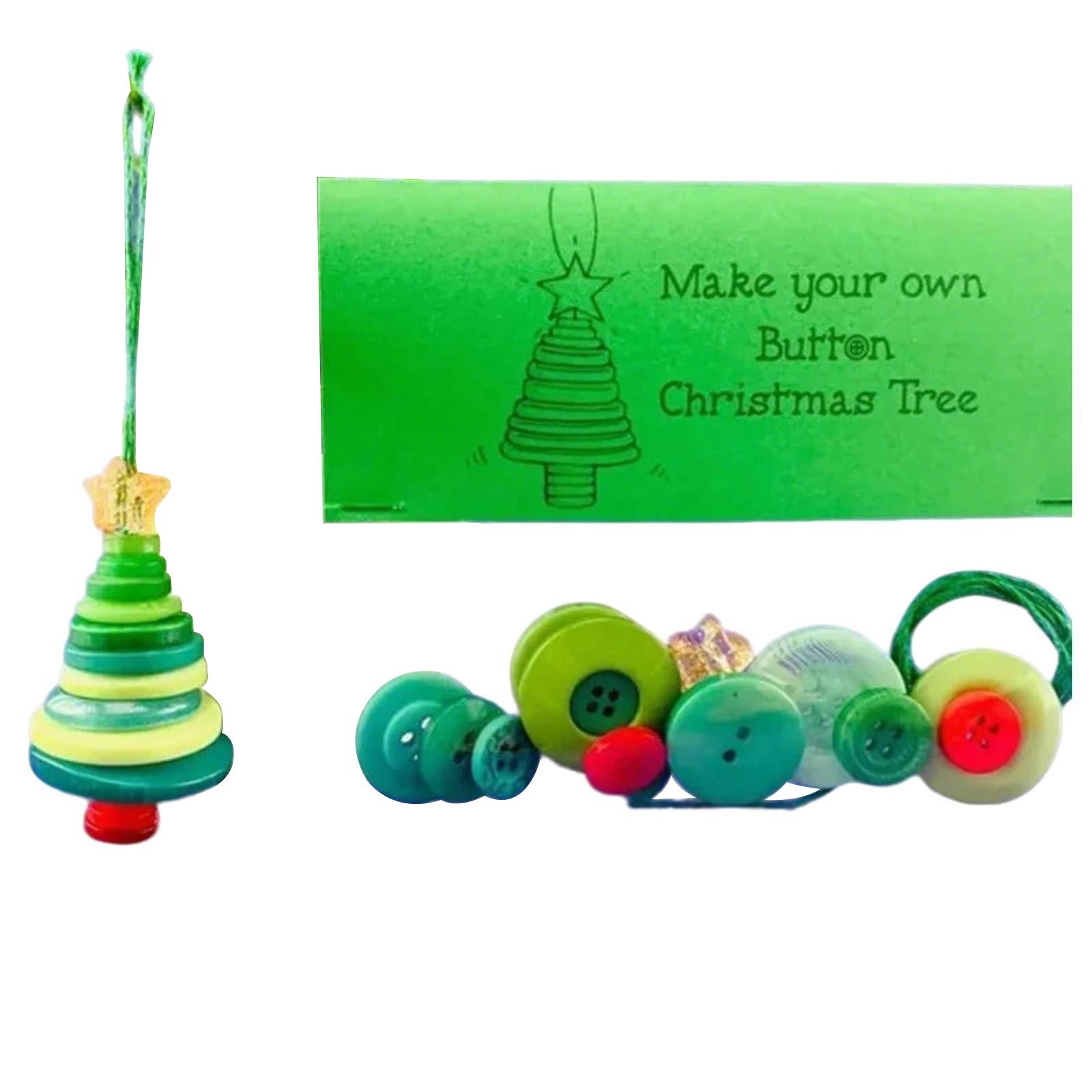 

DIY Button Christmas Tree Ornament Kit, Handmade Button Snowman Craft for Holiday Decorating, Xmas Tree Ornaments for Party