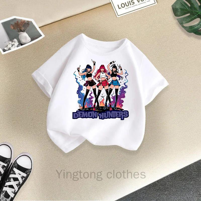 Summer Fashion Girls' Short Sleeved T-shirt Cute Printed Girls' Casual Versatile Top Cross Border