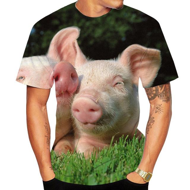 Men Fashion Short Sleeve 3d Print T Shirt Round Neck Summer Plus Size Tees