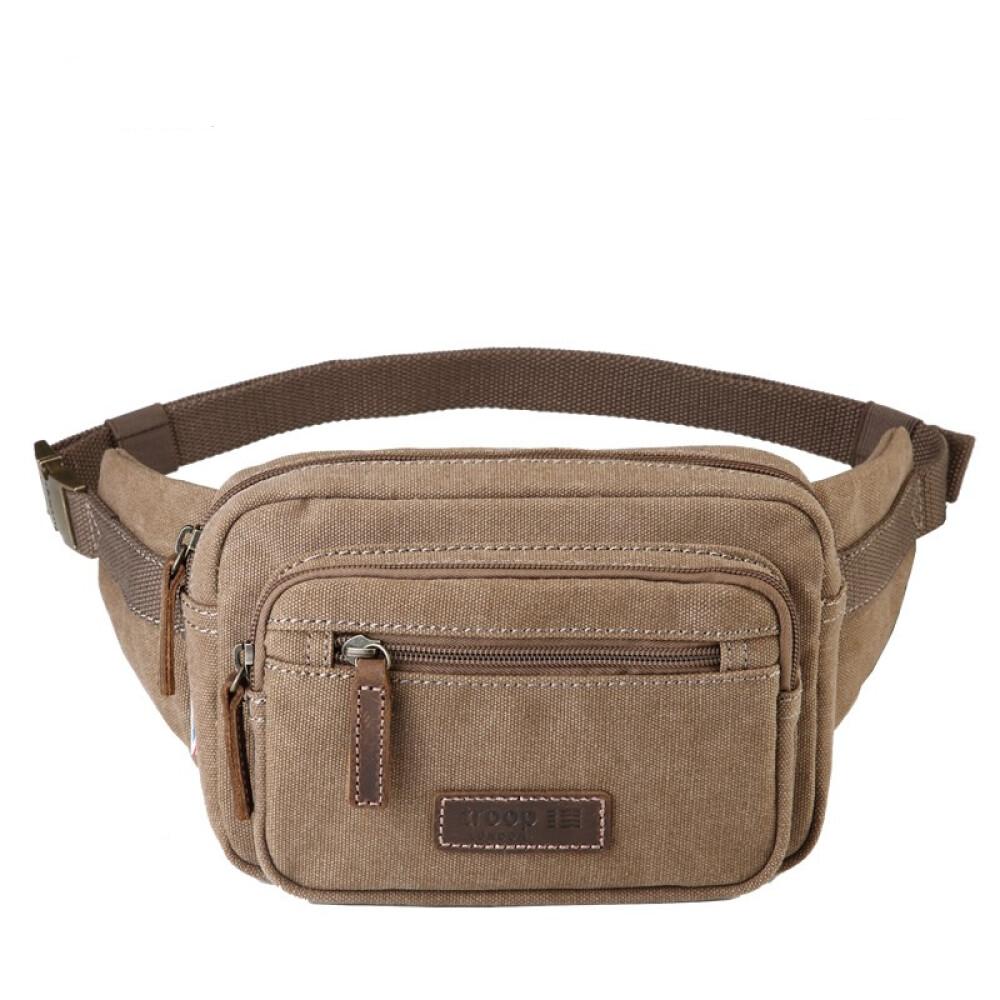 

Многофункциональная парусиновая уличная большая вместительная спортивная нагрудная сумка для настоящего отдыха, мужская поясная сумка, длина 21 см, ширина 5 см, высота 15 см коричневый