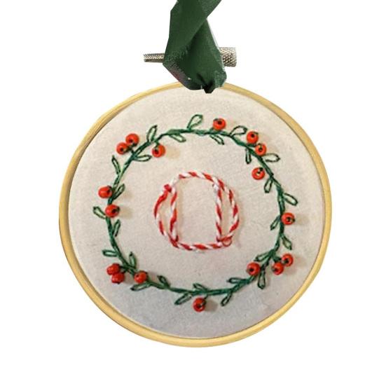 Yousheng DIY Embroidered Christmas Ornament Embroidered Initial Crafting Kit Mini Christmas Embroidery Kit for Beginners Xmas Tree Decor