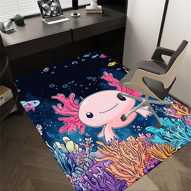 

1PC Axolotl Ocean Extra Large Non-Slip Floor carpet, Office, family, bedroom, Studio Large Area Rug,Longlasting Material-J0403 60cm by 90cm