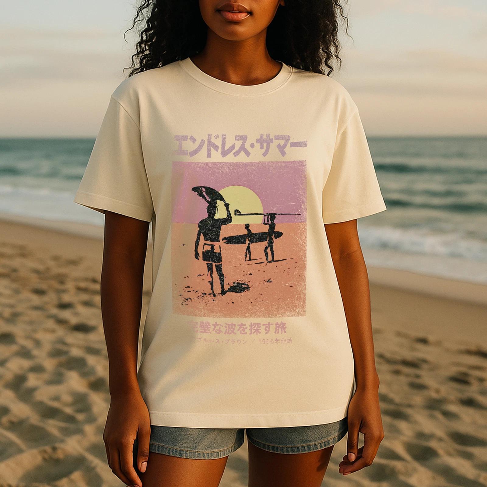 

Vintage Endless Summer T shirt, Unisex Tee, Gift for Dad Surfer, Japanese Poster S