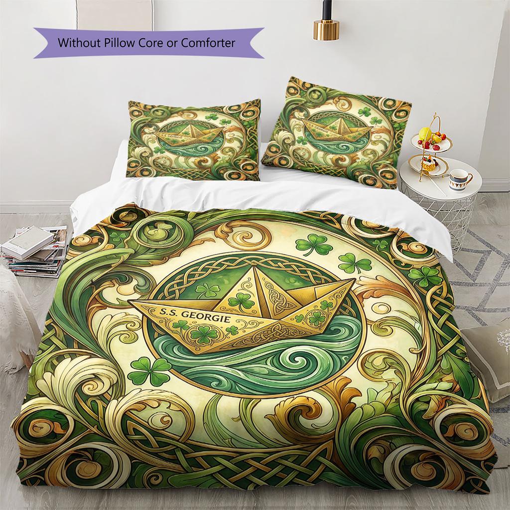 IT Pattern Bedding Quilt Set Quilt Cover Pillowcase Home Decoration Birthday Gift (1 * Duvet Cover + 2 * Pillowcase, Without Core)