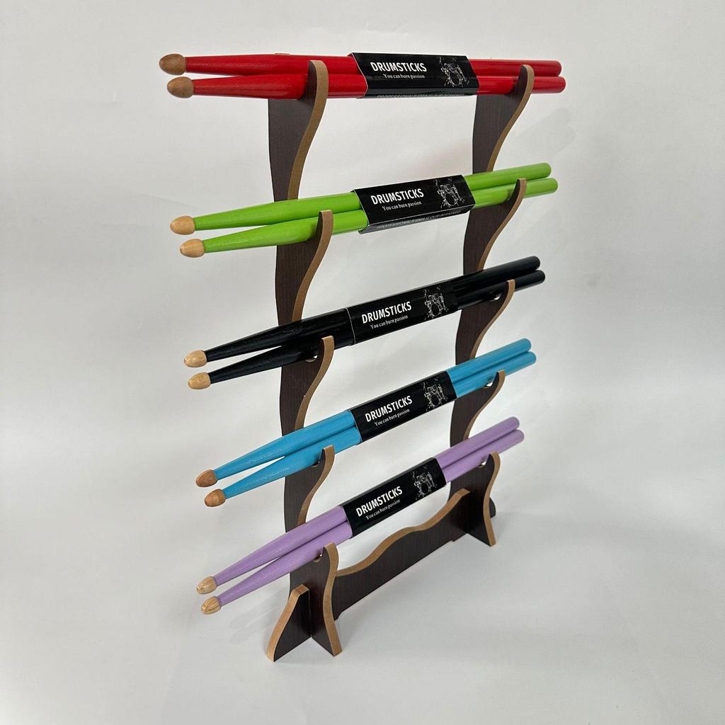 Soporte de Exhibición de Baquetas de Madera de Múltiples Capas para Instrumentos Musicales