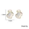 White Enamel Cloud Women's Stud Earrings Irregular Shape Gold Metal Side Wave Uneven Unusual Small Earrings for Girls