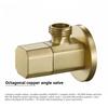 1/2'' European Triangle Valve Hot and Cold Water Stop Universal Retro Angle Valves All Copper Toilet Bathroom