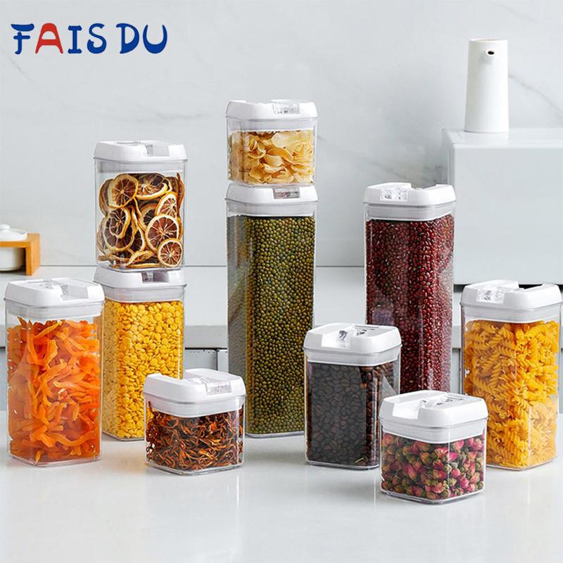 FAIS DU Food Storage Jar With Lid Kitchen Container Kitchen Organizer Stackable Dustproof Moisture Resistant Kitchen Accessories
