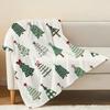 Christmas Tree Themed Flannel Blanket - Lightweight, Soft & Cozy, Warm Home Comfort, Holiday Decoration, Ideal for Lounge Use