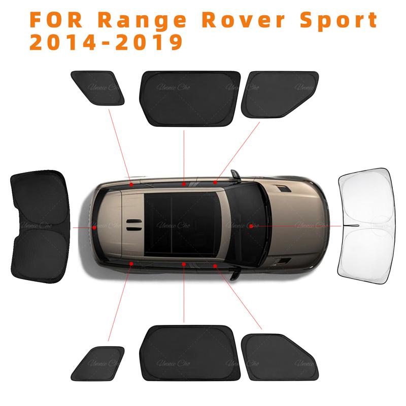 Fit for Range Rover Sport L494 Accessories 2014- 8PCS Windshield Sunshade Kit Foldable Sun Visor Privacy Protection