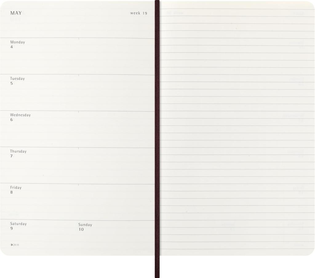 Moleskine 2026 January Weekly Precious Large Size W x 21cm DSPRETB12WN3BY26 Planner, Start, 12-Month Diary, & Ethical, (13cm H), Black,