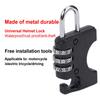 Car Helmet Lock 3 Digits Password Aluminum Alloy Gasket