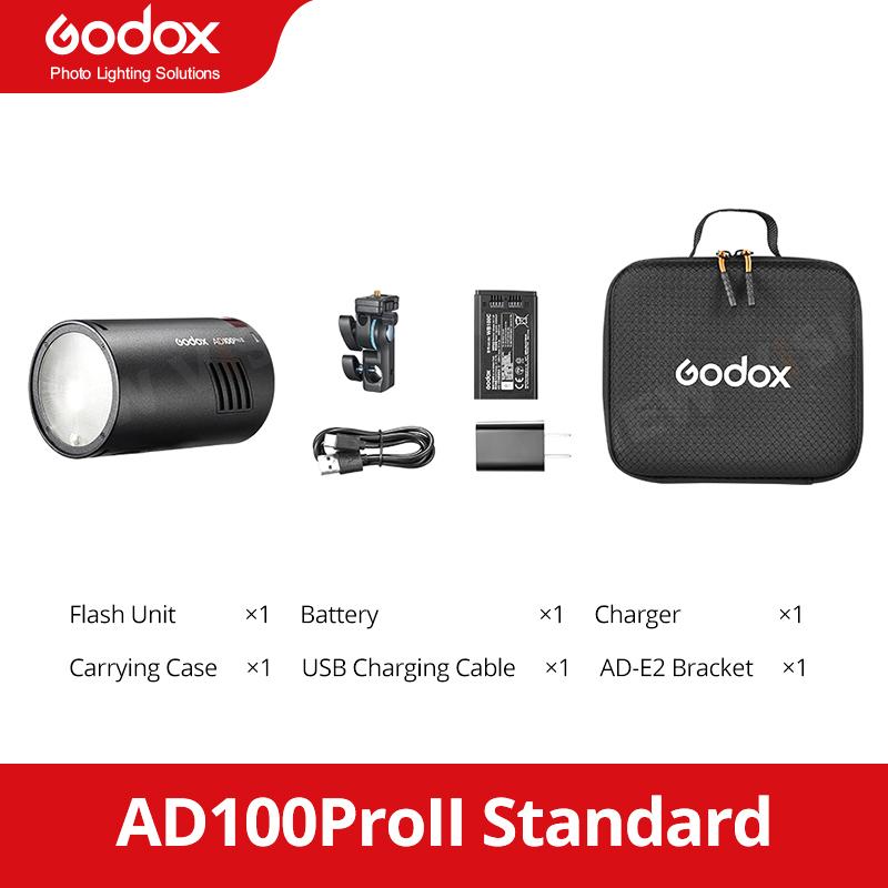 Godox AD100ProII 100Ws 1/8000s HSS TTL Mode Strobe Pocket Flash for Portrait Photography with 1.5s Recycle Time HD Color Screen