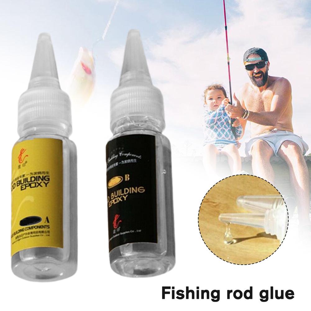 2Pcs Fishing Rod Glue Fishing Rod Epoxy Resin AB Glue Transparent Glue for Twine Fishing Rods Accessories Fishing Rod Paint