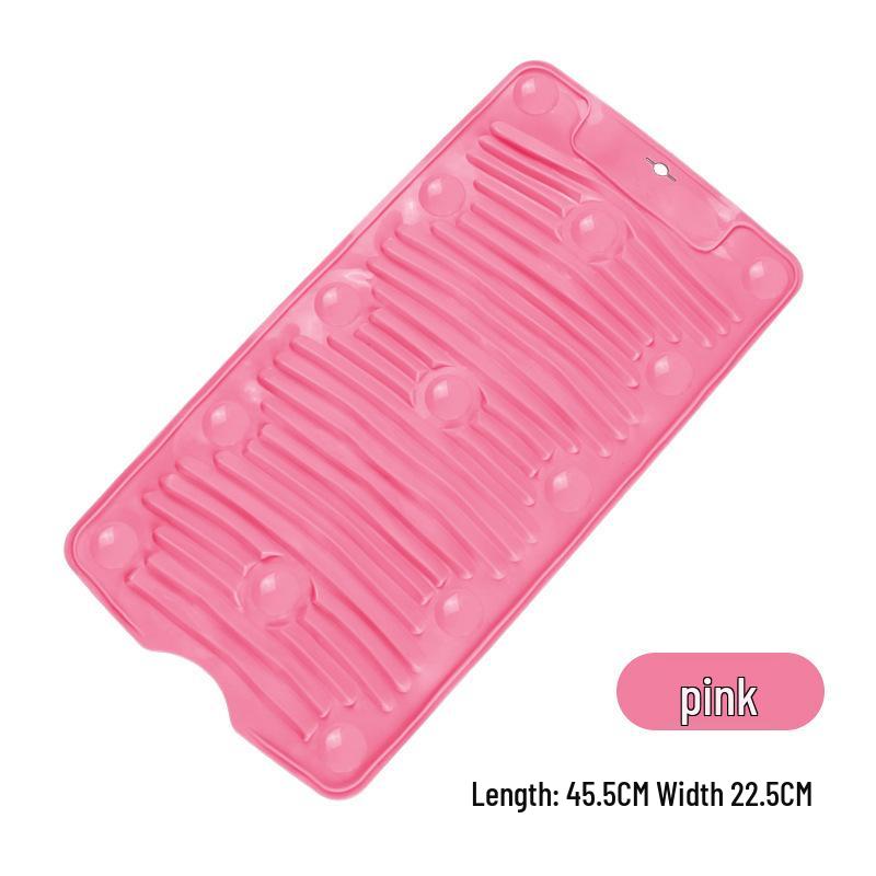 

Foldable Silicone Washboard with Suction Cups - Non-slip, Soft, Multifunctional Bathroom Laundry Tool розовый