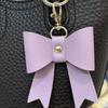 Trendy Pu Key Chain Luxury Bag Pendant Sweet Bowknot Leather Keyring  Gift