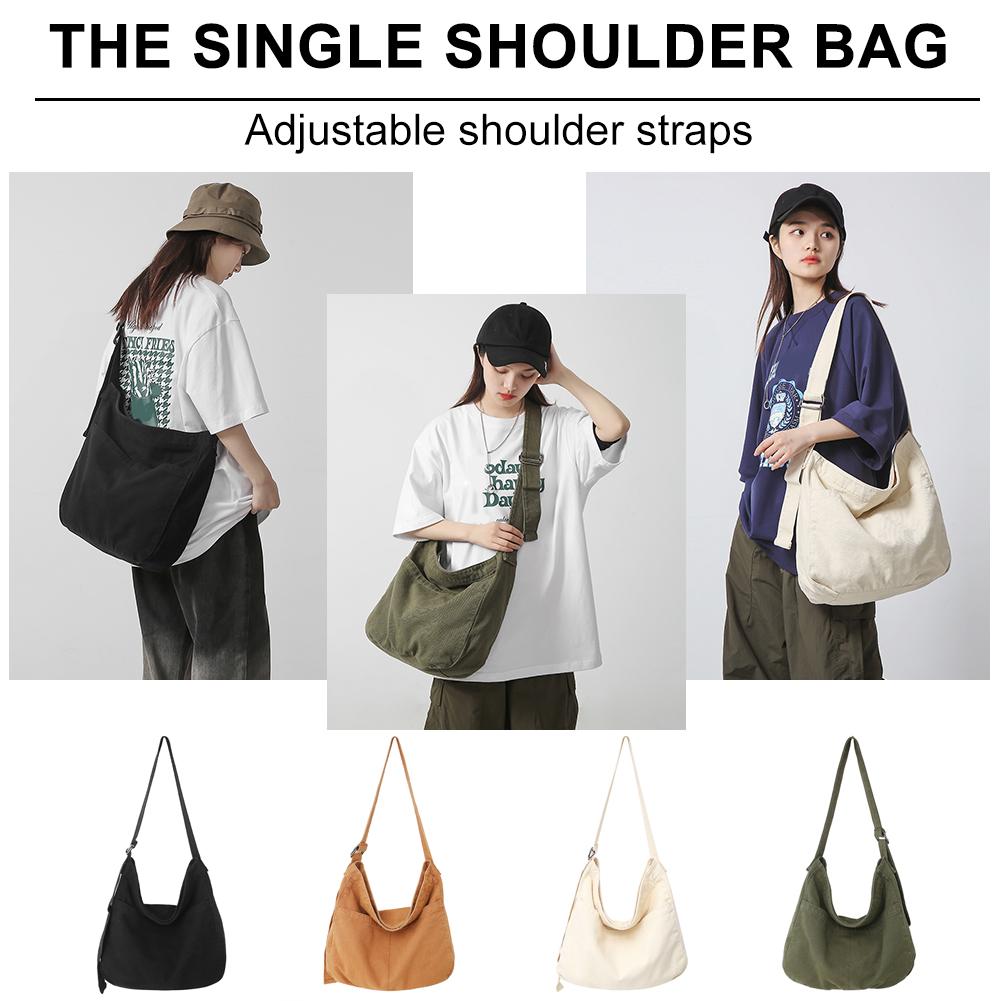 Shoulder Bag Canvas Simple College Student Bookbag Fashion Harajuku Satchels