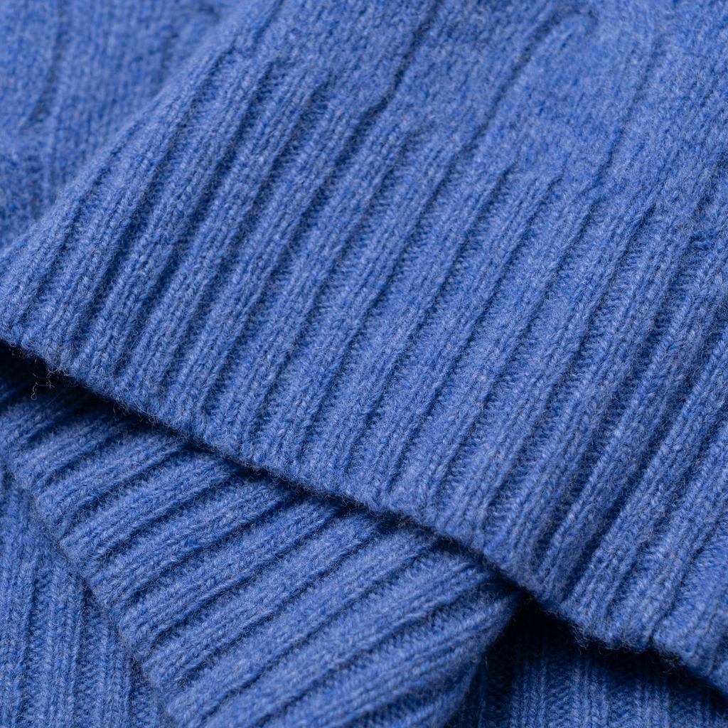 Polo Ralph Lauren Solid Color Small Pony Embroidered Cable Knit Round Neck Slim Fit Long Sleeve Sweater Women Sweater Blue WMPOSWENC021034-400