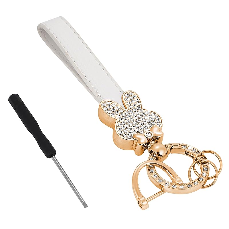 

[tonecraft] key ring Rabbit rabbit rabbit simple orthodox bag charm microfiber leather Popularity Fashionable cute Sparkling gold (white)