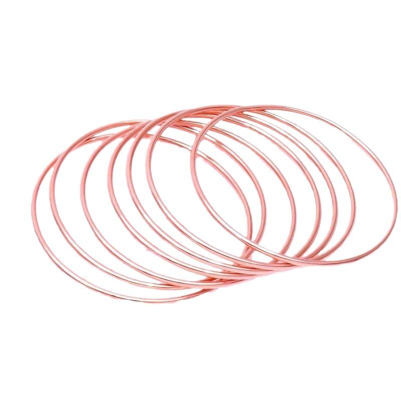 Purple Gold Smooth Plain Ring Bracelet Simple Fashion Classic Trend Rose Gold Plated Bracelet