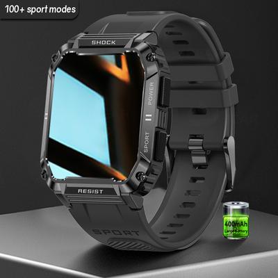 1,95" wasserdichte Smartwatch für Herren im Freien, 100+ Sportmodi, Fitness-Tracker, Smartwatch, Bluetooth-Anruf, 400 mAh, großer Akku