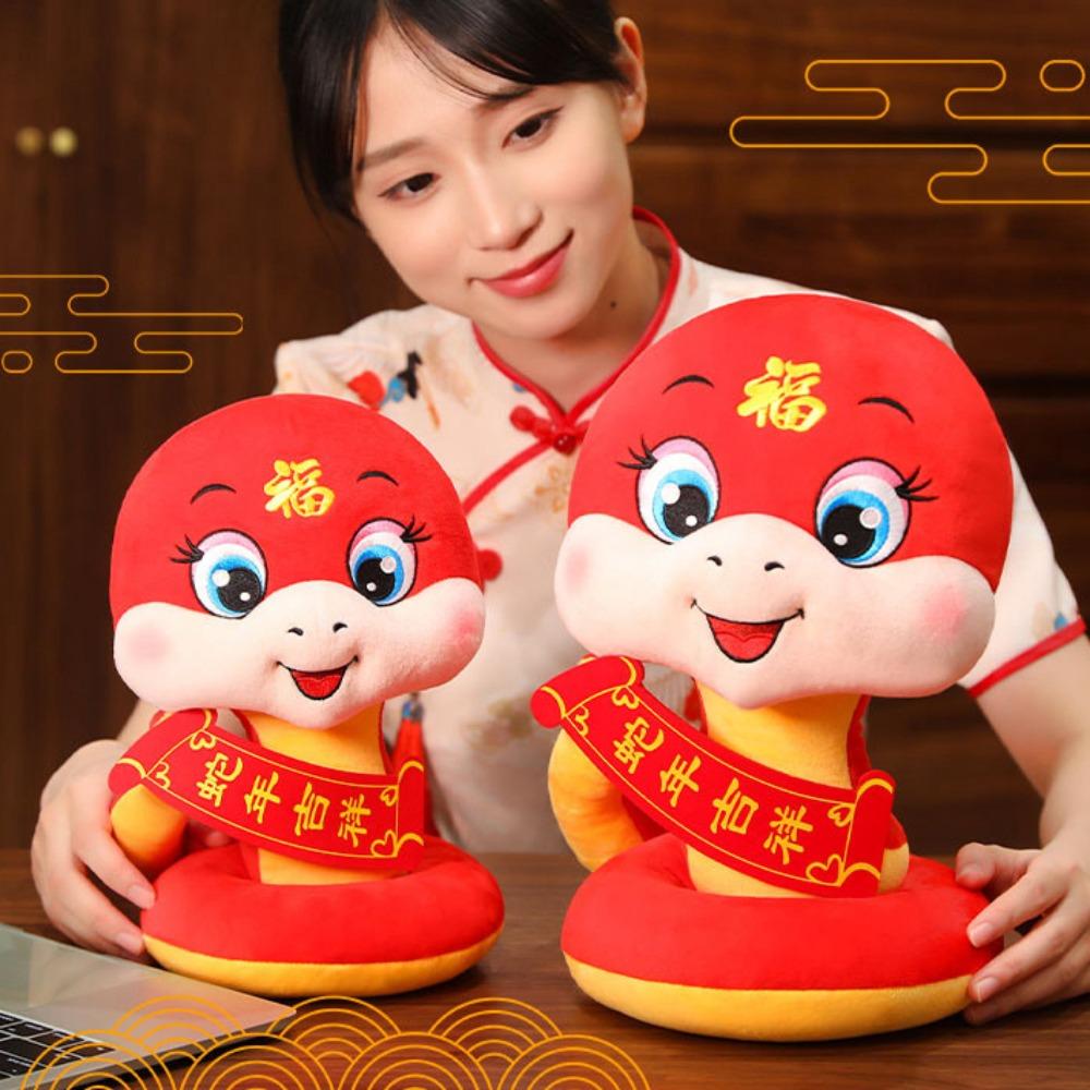Happy New Year Snake Year Mascot Toy Good Wishes Lucky Snake Doll Plushies  Children