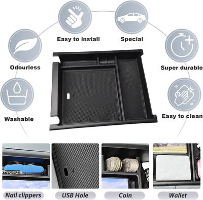 Center Console Organizer Tray For 2019-2025 GMC Sierra/Chevy Silverado Armrest Box Car Storage Secondary Car Box ABS Accessories