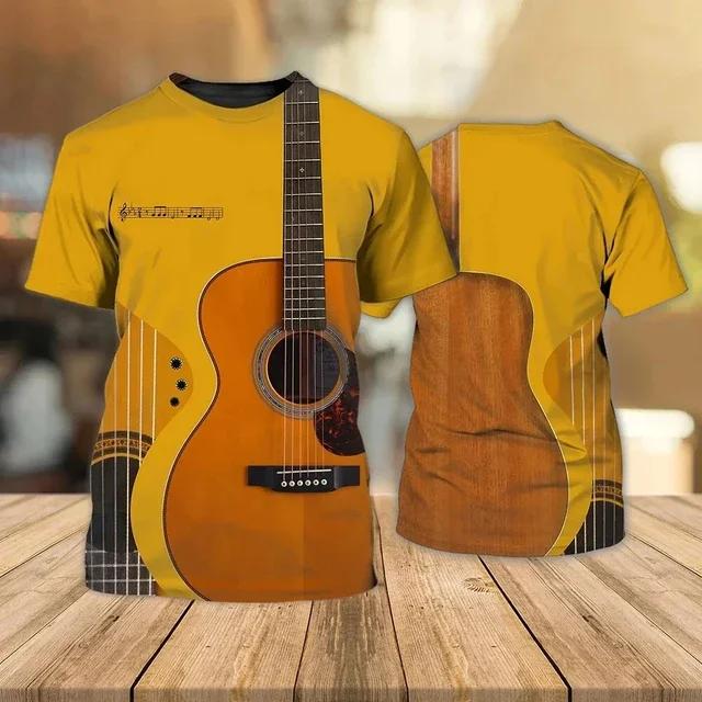 Gibson Guitar Men's T-shirts Electric Guitarist Rockeras Tees Musical School Design 3d Print Clothing Women's Custom Name