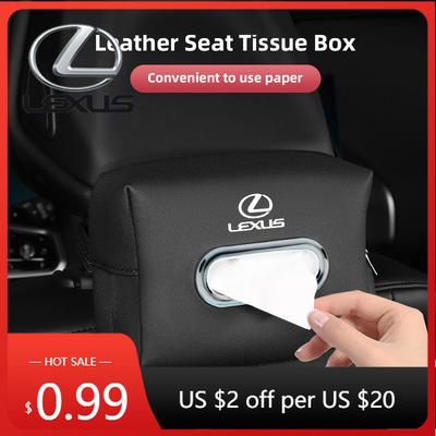 Interior Stickers Car Seat Back Tissue Box Auto Leather Tissue Holder For Fsport GS GX IS LS LX CT LC RC LBX NX RX 350h 45