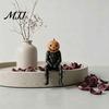 3D Printed Pumpkin Decor Head Sitting Figurine, Halloween Funny Gentleman Creative Gifts Decoration, Miniature Statue Desktop Ornament for Home Office