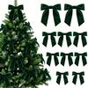 Easy Fix Bows with Cable Ties 10Pcs Velvet Christmas Bows, 11x12.5cm Large Ribbon Ornament Built-in Tie Decorative for Tree Xmas And Wreath Gift Box,