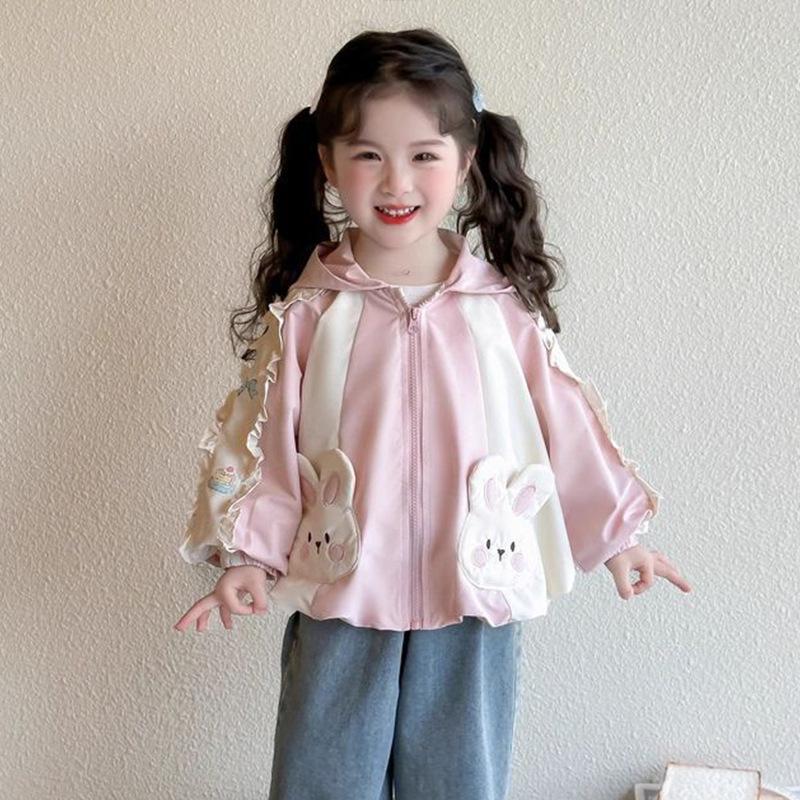 2026 Stylish Cute Windbreaker for Girls - Spring & Autumn Jacket 140 (Height ~130cm) розовый