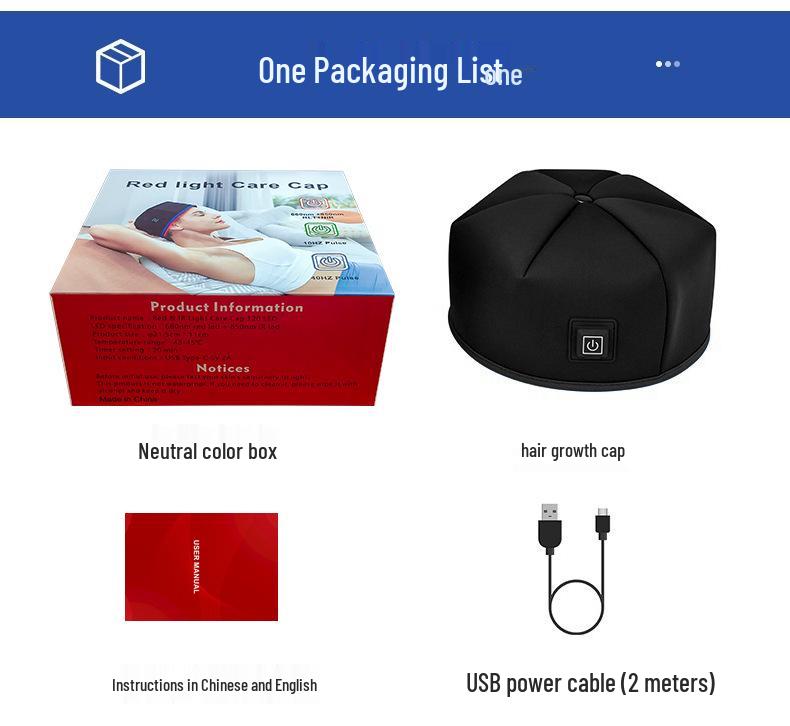 Infrared Red Light Therapy Hat for Hair Growth with Three-Level Pulse Adjustment