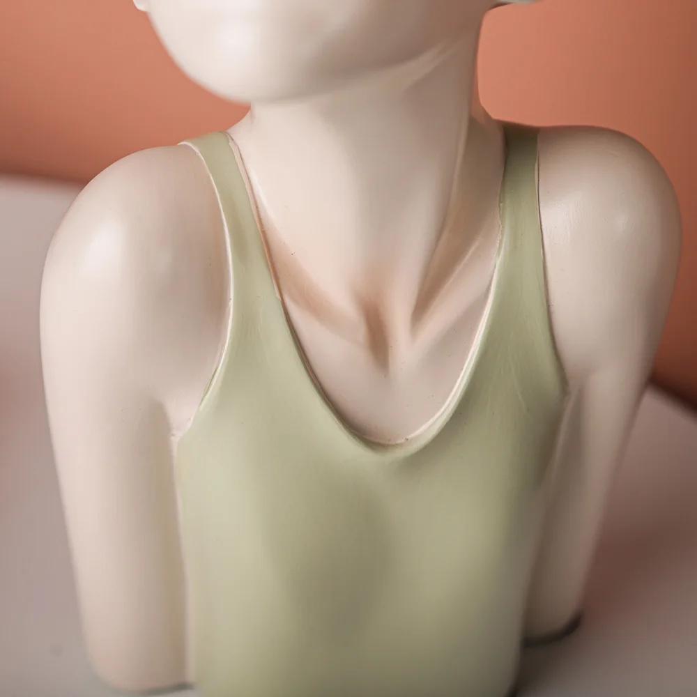 26cm Resin Decorative Girl Statue with Butterflies, Elegant Home Decor for Modern Interiors, Modern Stylish Lady Bust Statues