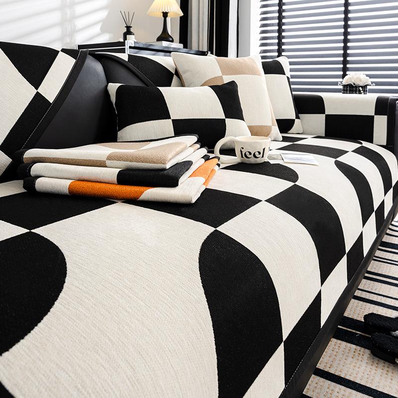Bohemian Sofa Cover Geometry Plaid Cotton Universal Sofa Mat Towel for Living Room Non-Slip Sofa Cover Couch Cushion Slipcovers