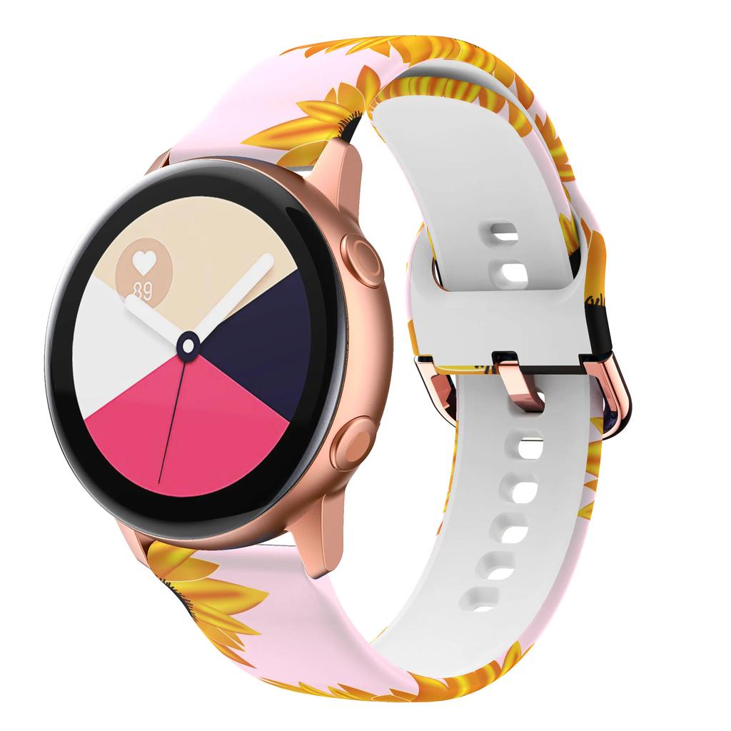 22mm 20MM Watch Strap for Samsung Galaxy Watch 6 5 pro/4/Classic Silicone Sport Bracelet for Amazfit GTR-GTS 4-3-2e Printed Band