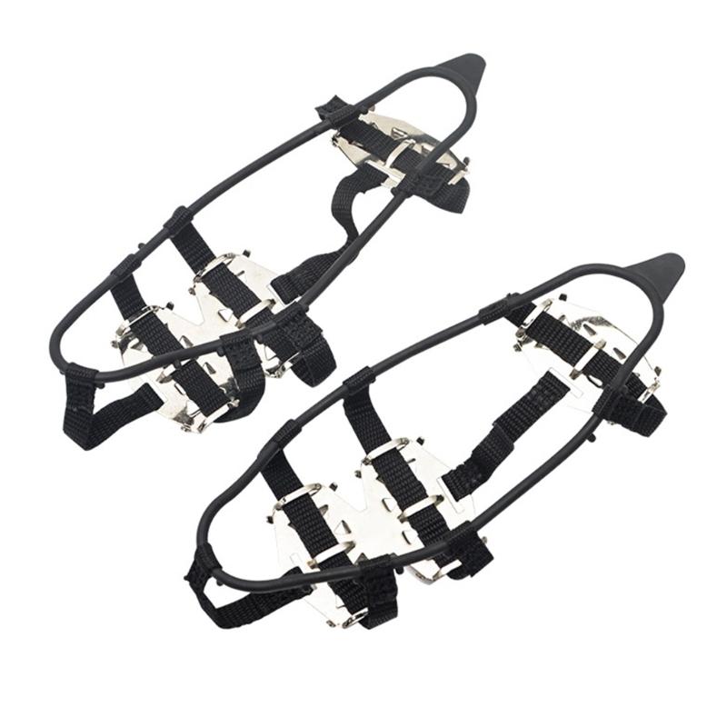 24 Tooth Ice Climbing Crampons Ice Crampons Snow Skid Spikes Winter Shoe Cover Clip Crampons for Mountaineering Outdoor