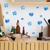 Blue Stars And Hearts Glow-In-The-Dark Toilet Sticker Self-Adhesive Removable Wall Sticker Bathroom Decoration Car Sticker