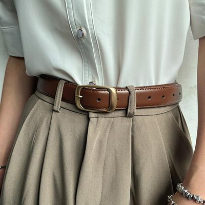 Korean Style Leather Belt Unisex Belt Simple Versatile Women Fashion Accessory