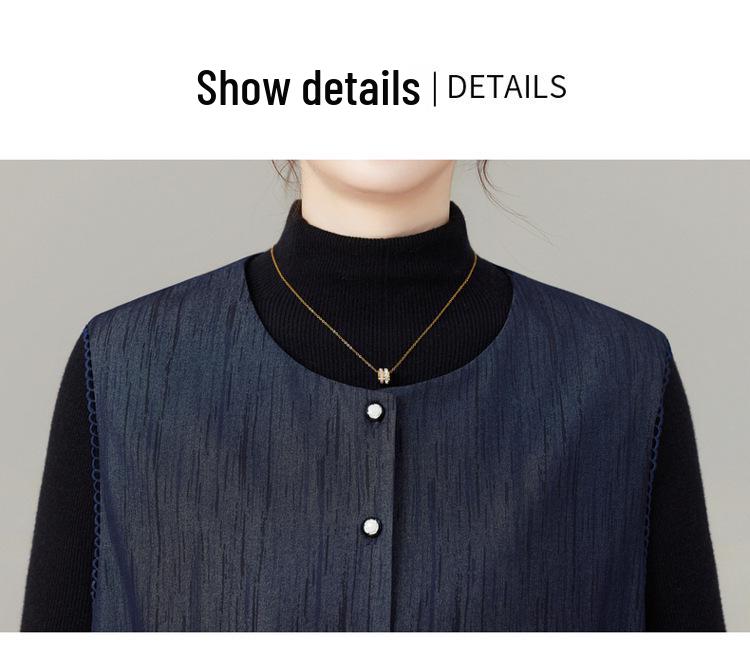 Women's Autumn Fashion Set: Vest and Wide-Leg Pants for Mature Ladies