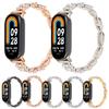 Metallklokkereim for Xiaomi Smart Band 9 NFC/9/8 Hveteformet Rhinestone Justerbart Armbånd Erstatningsarmbånd
