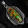 A+ Zertifiziert 40 Karat Natürlicher Ovaler 925er Sterlingsilber Schöner Opal Edelsteine Anhänger